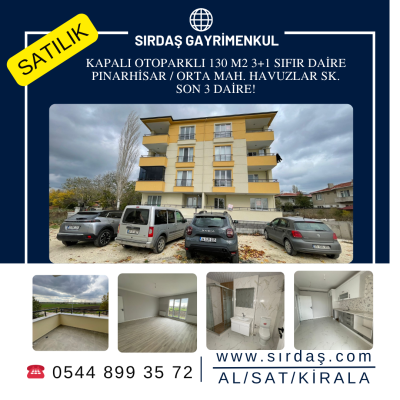 SATILIK 130 M2 3+1 SIFIR DAİRE KAPALI OTOPARKLI