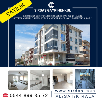 Satılık 100 m2 2+1 Daire SİTELER MAHALLE SAKİN SOKAK MAVİÇARŞI APT.NO:27 DAİRE NO:4 KAT:2, LÜLEBURGAZ